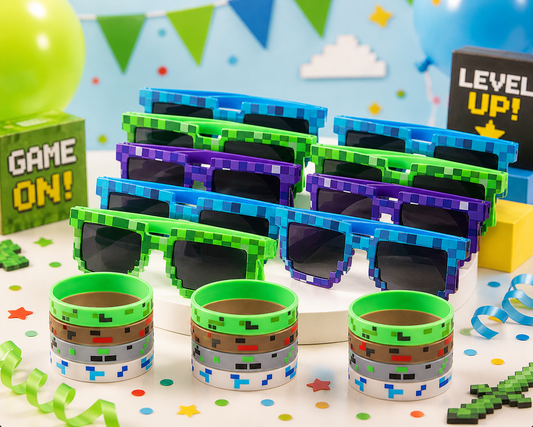 Party Sunglasses and wristbands MINECRAFT