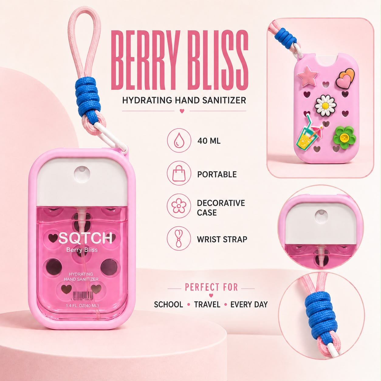 Portable Glitter Hand Sanitizer – 40ml