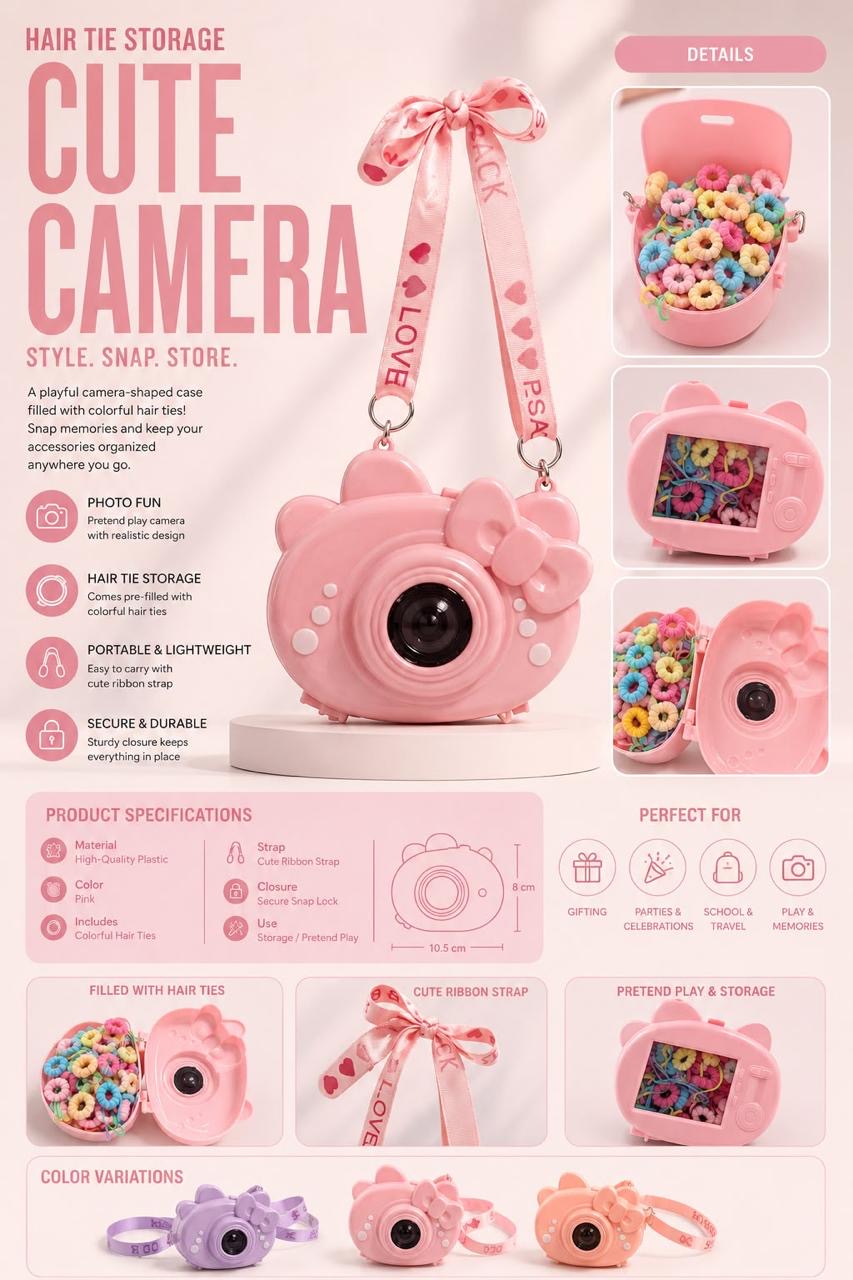 Hair tie camera storage