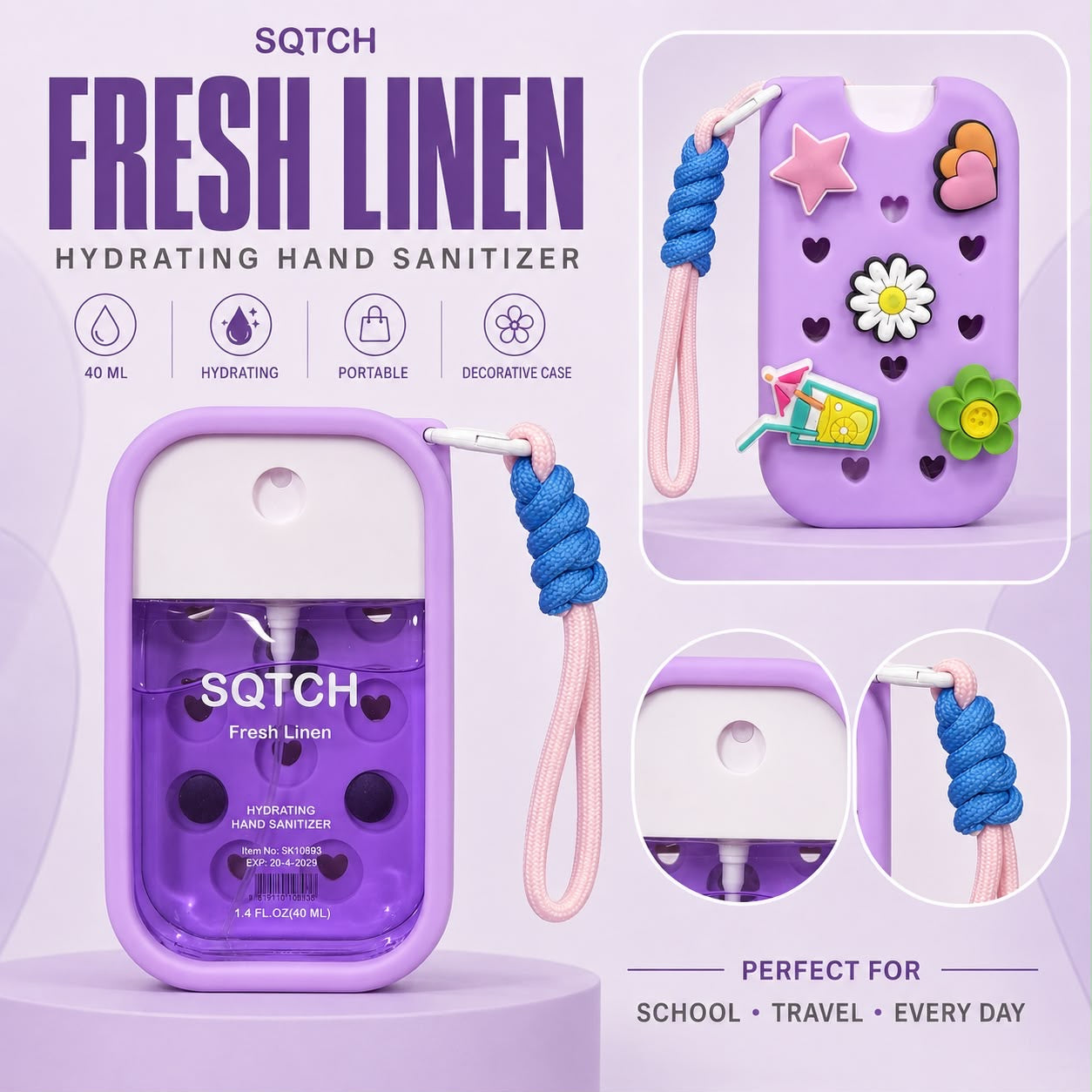Portable Glitter Hand Sanitizer – 40ml
